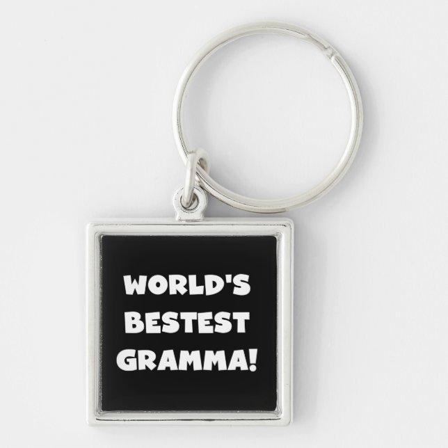 Schwarzes oder Weiß des Gut-est Gramma der Welt Schlüsselanhänger (Vorne)