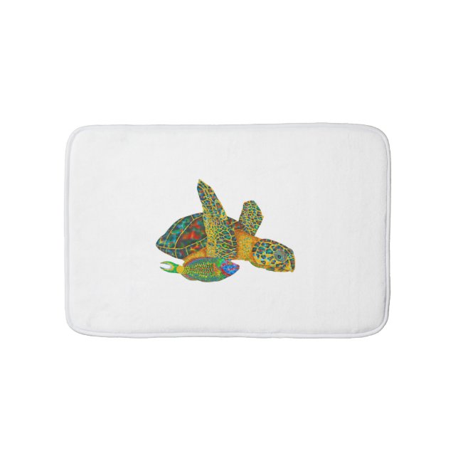 Schwarzes Opal SeaTurtle Badematte (Vorderseite)