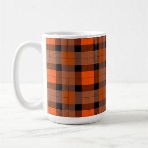 Schwarzes Orange im Herbst Kariert Kaffeetasse