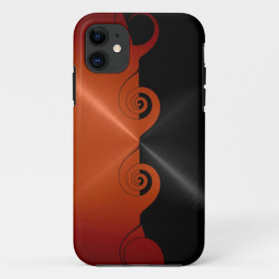 Schwarzes orange rostfreies metallisches Case-Mate iPhone hülle