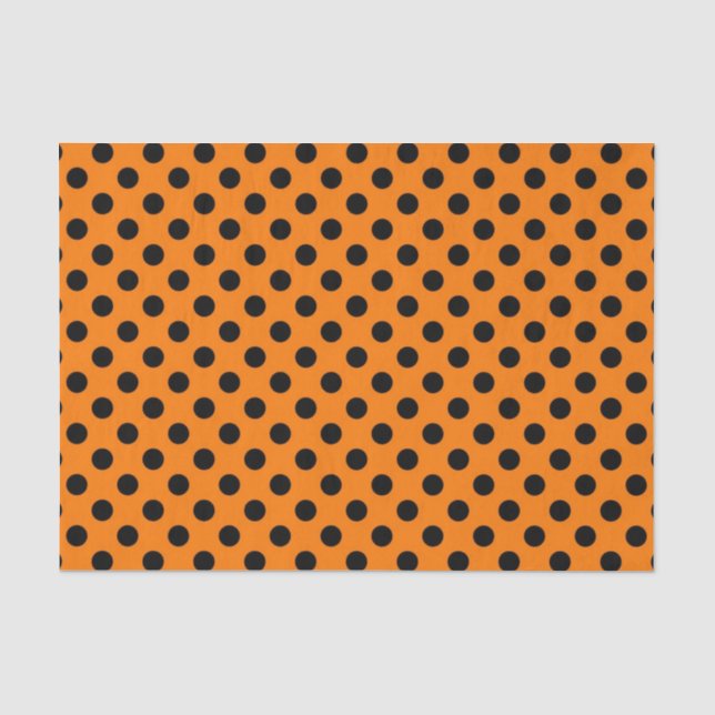 schwarzes orange Tupfenmuster-Seidenpapier Seidenpapier (Vorderseite)