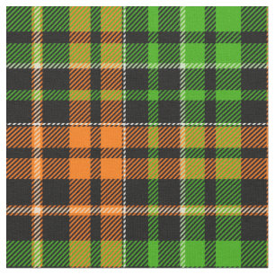 Schwarzes oranges grünes Karo-Tartan-Design Stoff