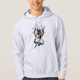Schwarzes & Oranges Kanji-Zeichen-Grafik-Hoodie Hoodie
