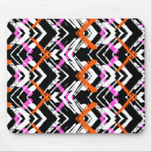 Schwarzes, oranges und rosa handgezeichnetes Pfeil Mousepad