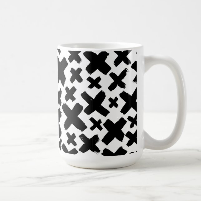 Schwarzes Paint Splash Muster Kaffeetasse (Rechts)