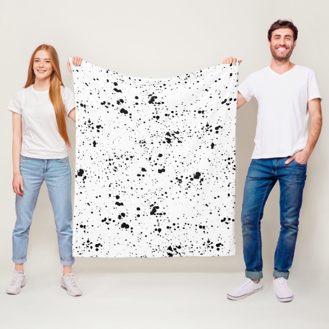 Schwarzes Paint-Spritzer-Muster Fleecedecke (Beispiel)