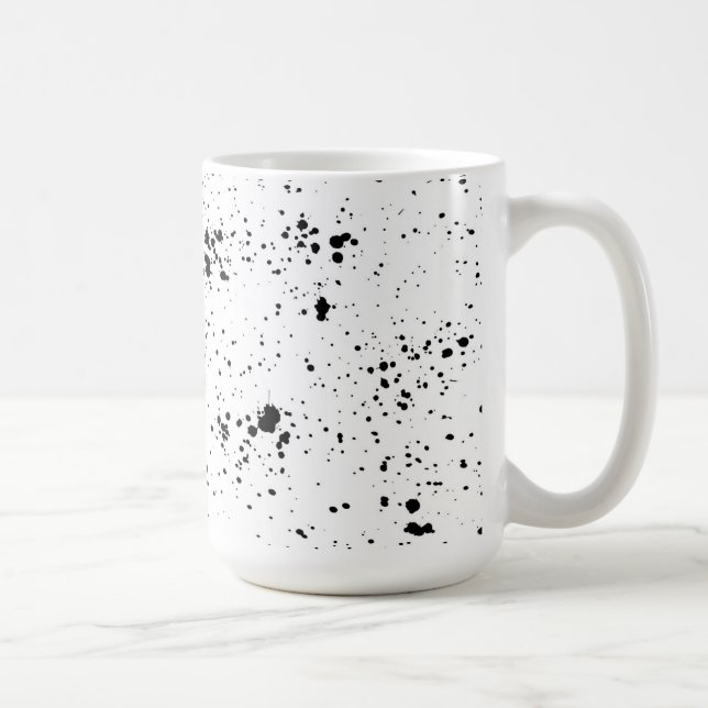 Schwarzes Paint-Spritzer-Muster Kaffeetasse (Rechts)