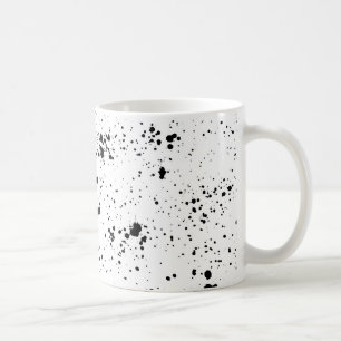 Schwarzes Paint-Spritzer-Muster Kaffeetasse