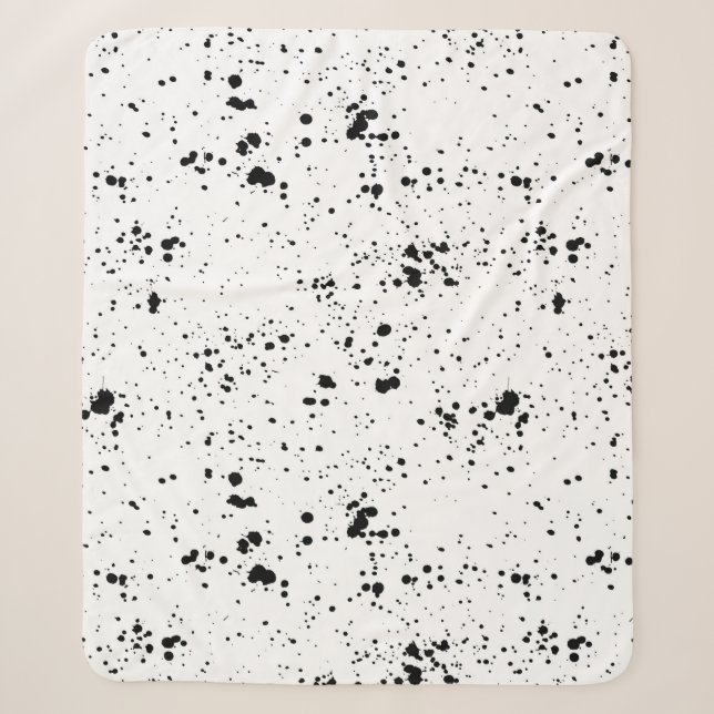 Schwarzes Paint-Spritzer-Muster Sherpadecke (Vorderseite)