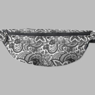 Schwarzes Paisley-Muster Bauchtasche