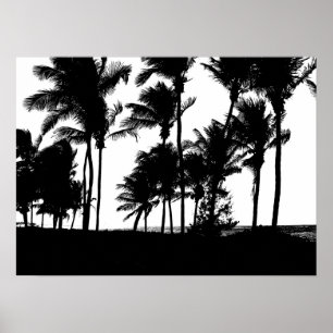 Schwarzes Palmen-Druck-Plakat Poster