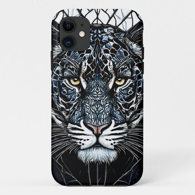 Schwarzes Panther-Farbglas Case-Mate iPhone Hülle (Rückseite)