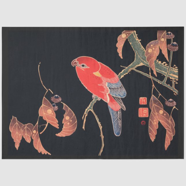 Schwarzes Papier für japanische Vögel (Vorderseite)