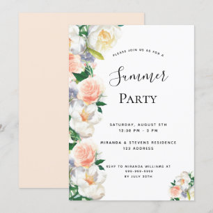 Schwarzes Party im Sommer Einladung