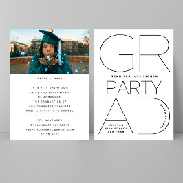 Schwarzes Party Weiß Moderner Minimal Einladung