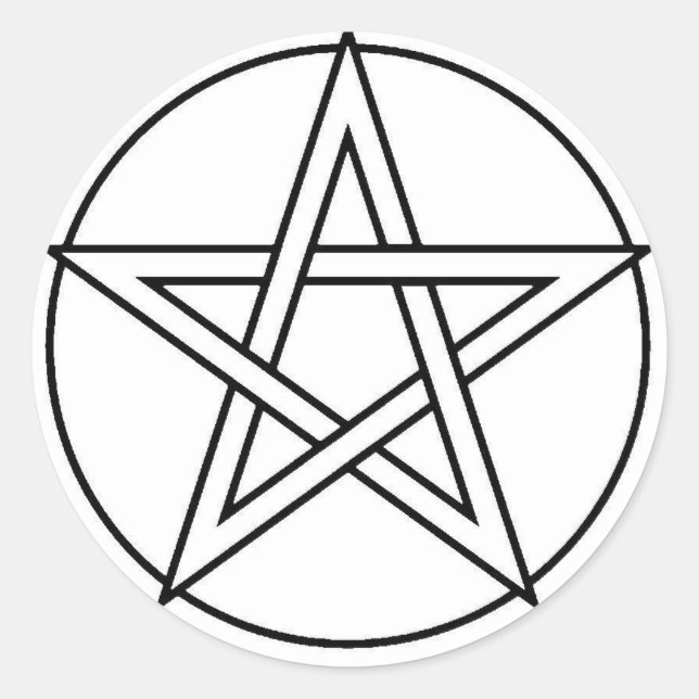 Schwarzes Pentagramm Runder Aufkleber (Vorderseite)