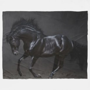 SCHWARZES PFERD FLEECEDECKE