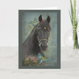 Schwarzes Pferd - Grußkarte Dankeskarte