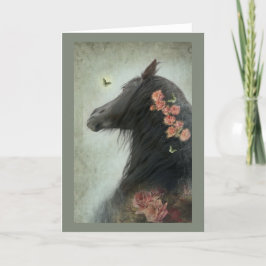 Schwarzes Pferd - Grußkarte Dankeskarte