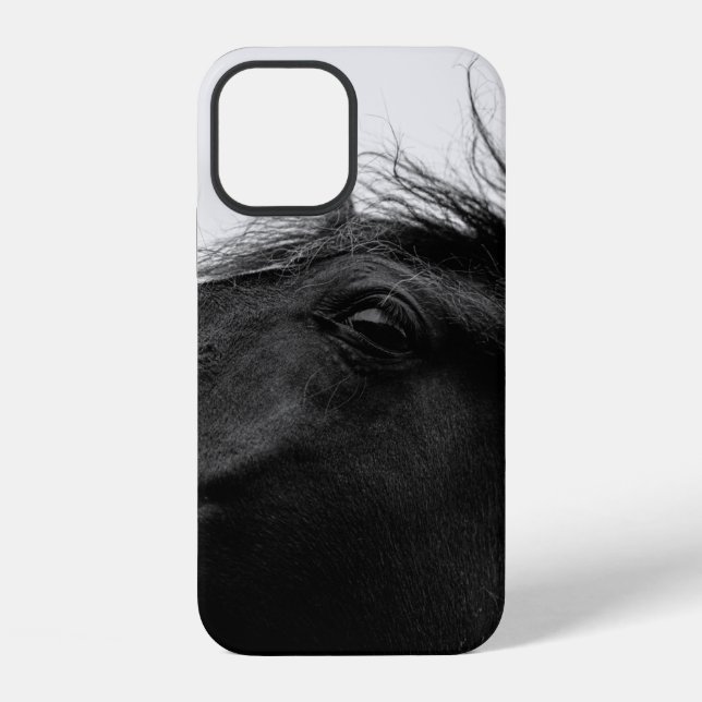 SCHWARZES PFERD iPhone 12 HÜLLE (Rückseite)