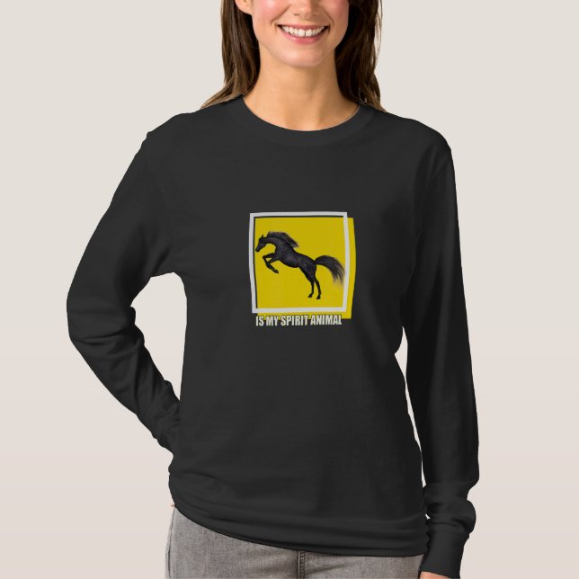 Schwarzes Pferd ist mein Geist Tier Schwarzes Pfer T-Shirt (Vorderseite)