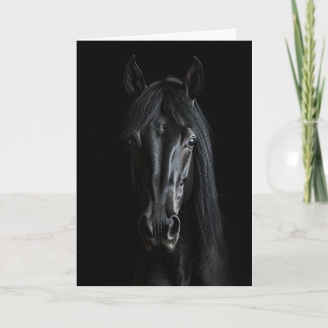 Schwarzes Pferd Karte (Vorderseite)
