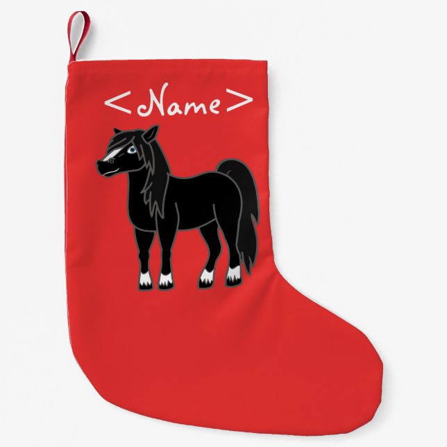 Schwarzes Pferd Kleiner Weihnachtsstrumpf (Vorderseite)