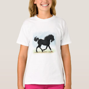 Schwarzes Pferd mit Star & Sock (Schwarze Schönhei T-Shirt