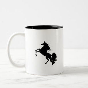 Schwarzes Pferd Zweifarbige Tasse
