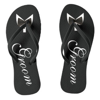 Schwarzes pflegt Bogen-Krawatte Flip Flops