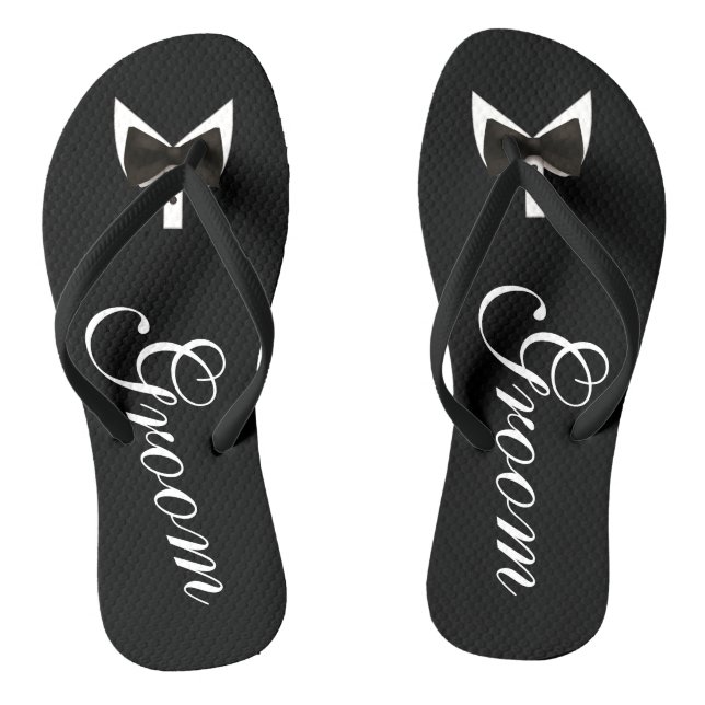 Schwarzes pflegt Bogen-Krawatte Flip Flops (Fußbett)