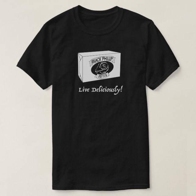 Schwarzes Phillip-Buttert-shirt Schwarzes T-Shirt (Design vorne)