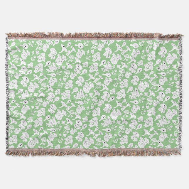Schwarzes Pilzmuster 01b Lgreen BG Decke (Vorderseite)