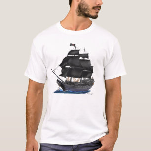 SCHWARZES PIRATEN-SCHIFF T-Shirt