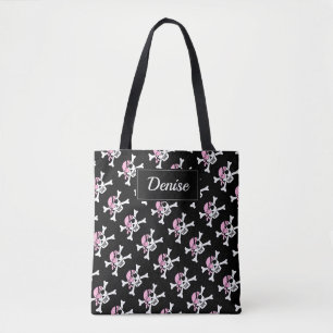 Schwarzes Piratenmädchen-Totenkopf-Tasche Tasche