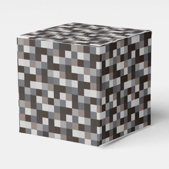 Schwarzes Pixel-Muster Geschenkschachtel (Vorderseite)
