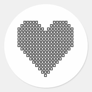 Schwarzes Pixel Runder Aufkleber
