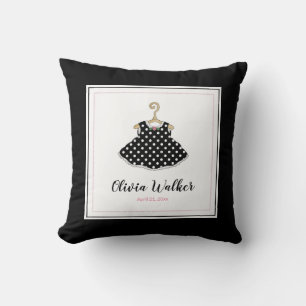 Schwarzes Polka-Dotkleid von Little Girl - Kinderk Kissen