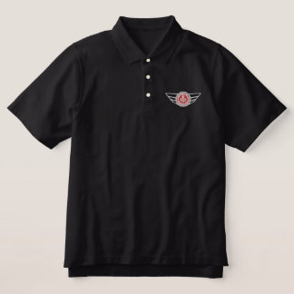 Schwarzes Polo-Shirt mit rotem MCR Logo