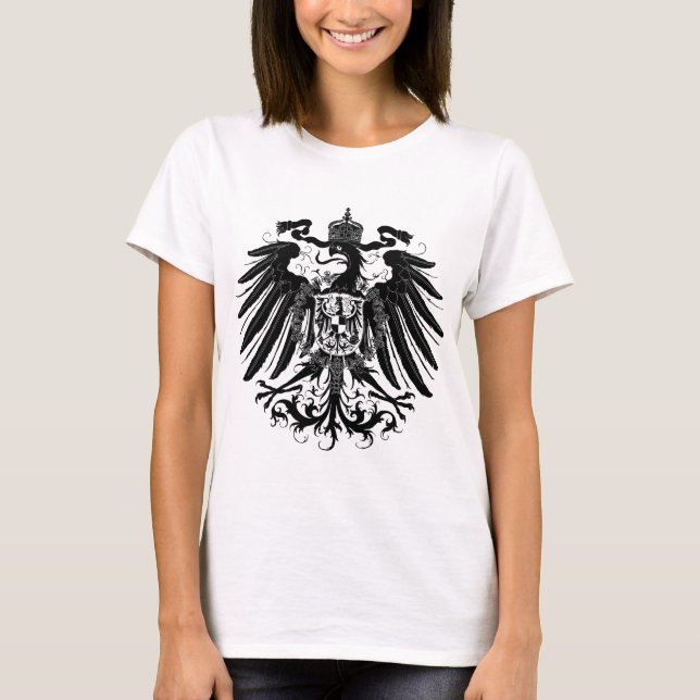 Schwarzes preussisches Eagle T-Shirt (Vorderseite)