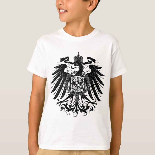 Schwarzes preussisches Eagle T-Shirt (Vorderseite)