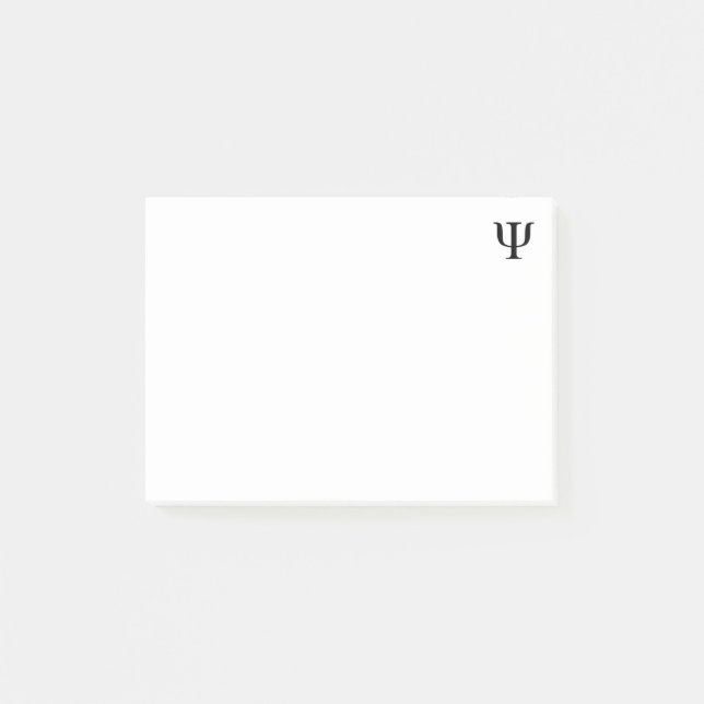 Schwarzes Psi-Symbol Post-it Klebezettel (Vorderseite)