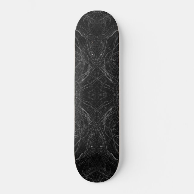 Schwarzes psychedelisches Muster Skateboard (Vorderseite)