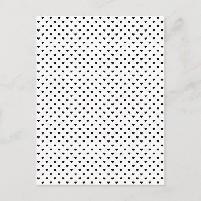 Schwarzes Punkt Herz auf Weiß Postkarte (Vorderseite)