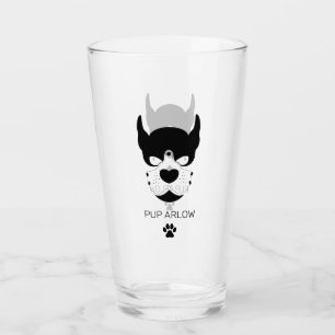 Schwarzes Puppy Play Bierglas Glas