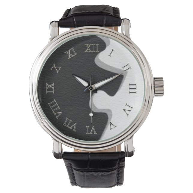 Schwarzes Puzzle Armbanduhr (Vorderseite)