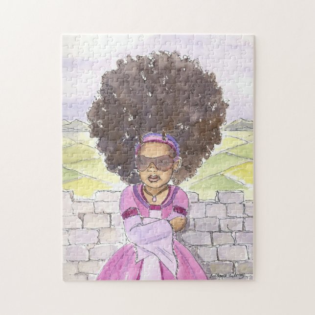 Schwarzes Puzzlespiel Rapunzel Prinzessin Afro (Vertikal)