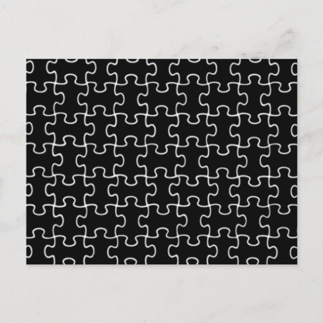 schwarzes Puzzletyp Postkarte (Vorderseite)