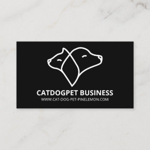 Schwarzes Qr-Code-Logo Hund Katze Haustier Visitenkarte