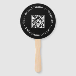 Schwarzes QR | modernes minimalistisches rundes De Fächer